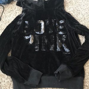 Black VS velour sequin hoodie M